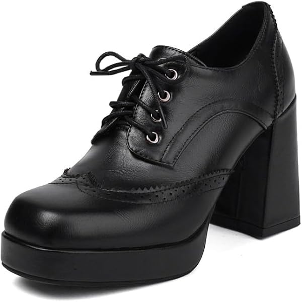 Amazon.com: KISSASA Classic Platform Chunky Oxford Shoes